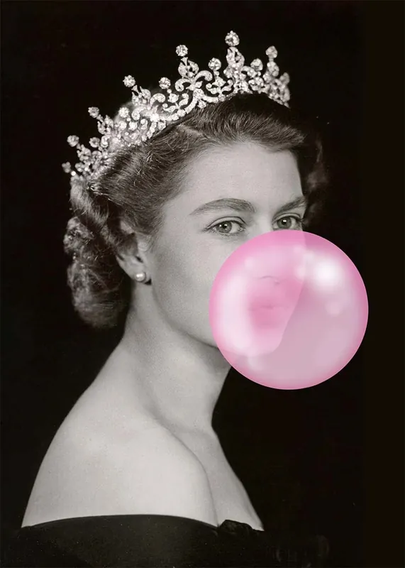 Queen Blowing Bubblegum Platinum Jubilee Print Mega Sale