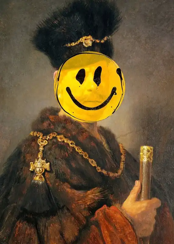 Handmade Nobleman Smiley Painting Print