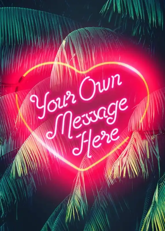 Best Seller Custom Neon Love Heart Palm Trees