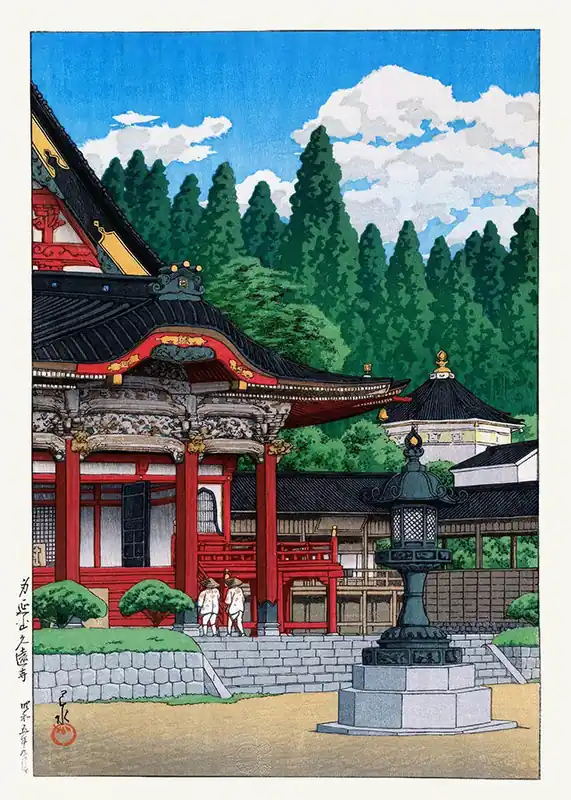 Red Temple by Hasui Kawase Save Now