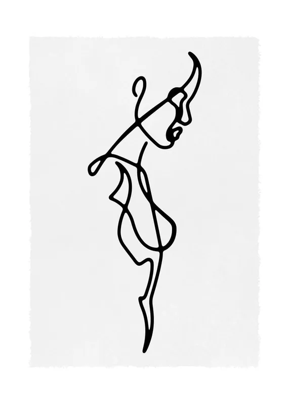 Express Delivery Female Side Study Line Art Print