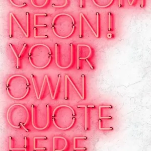 Custom Quote Straight Neon Sign White Marble Print Discount