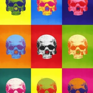 Popart Neon Coloured Skulls Print Wholesale