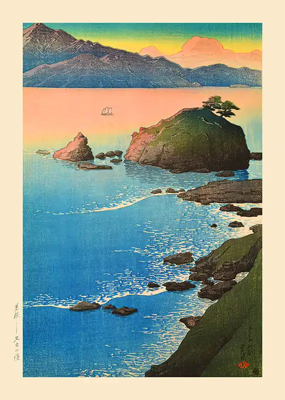 Save Now Kude Beach in Wakasa Print by Hasui Kawase