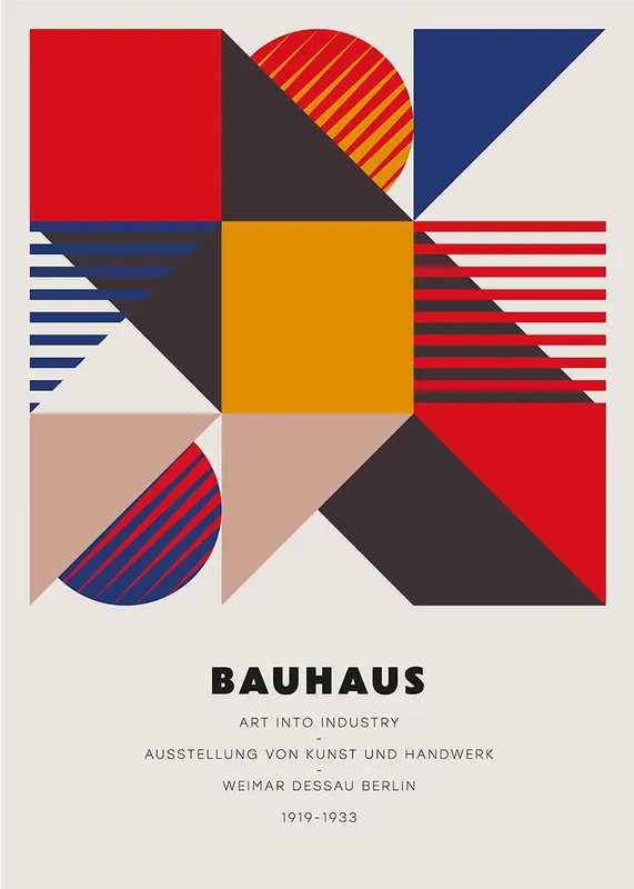 Bauhaus Geometric Art Into Industry Print No Minimum Order