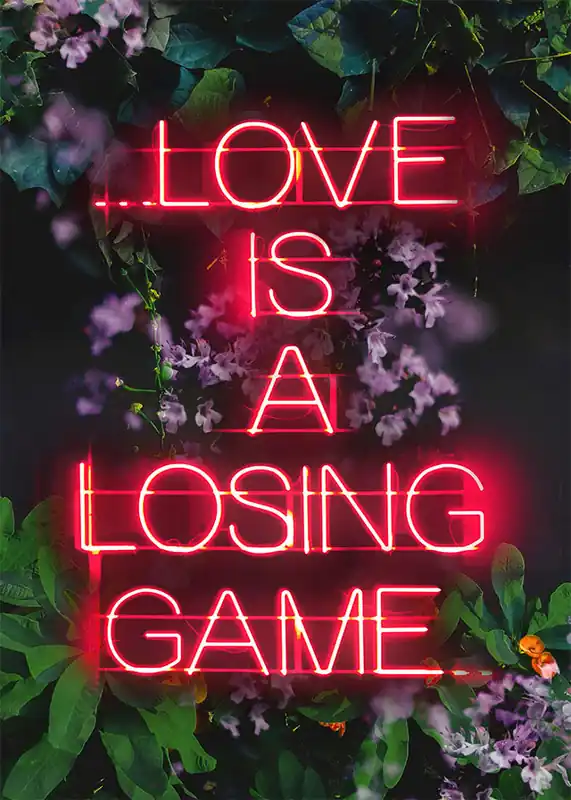 Worldwide Shipping Love is a Losing Game Lyrics Neon Print