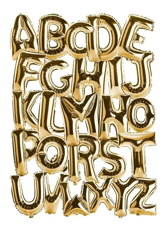 Foil Balloons Alphabet Educational Gold Print Cheap