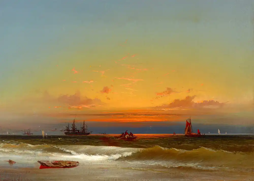 Crafted Sunset Seascape Print by James Hamilton