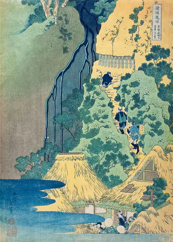 Kannon Shrine at Kiyo Falls, Sakanoshita by Katsushika Hokusai Wholesale
