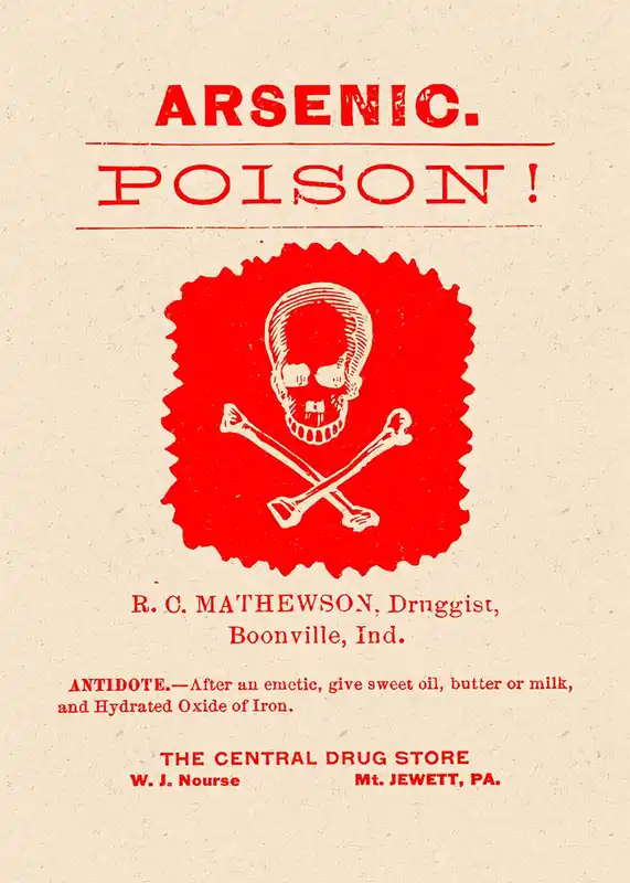 Vintage Poison Poster Red Print Original