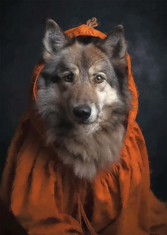 Same Day Shipping Halloween Wolf Animal Portrait Print