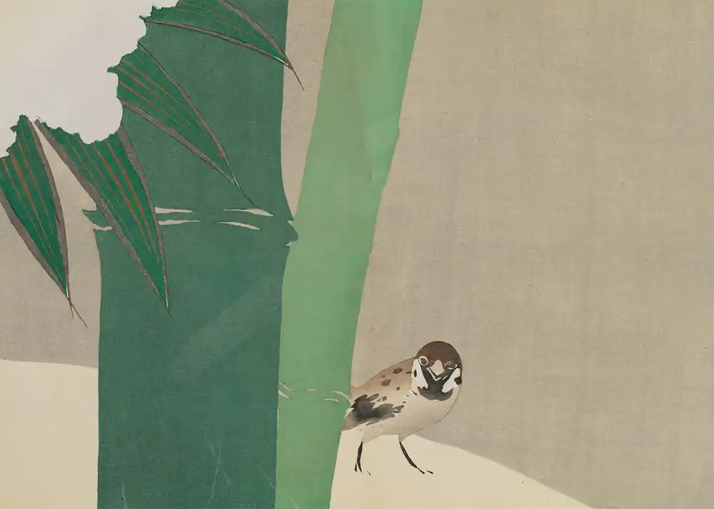 Limited Time Bamboo in Snow Art Print by Kamisaka Sekka