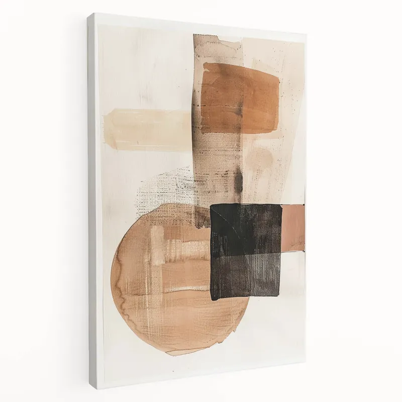 Earthy Tones Abstract Composition - Modern Minimalist Art Print Trending