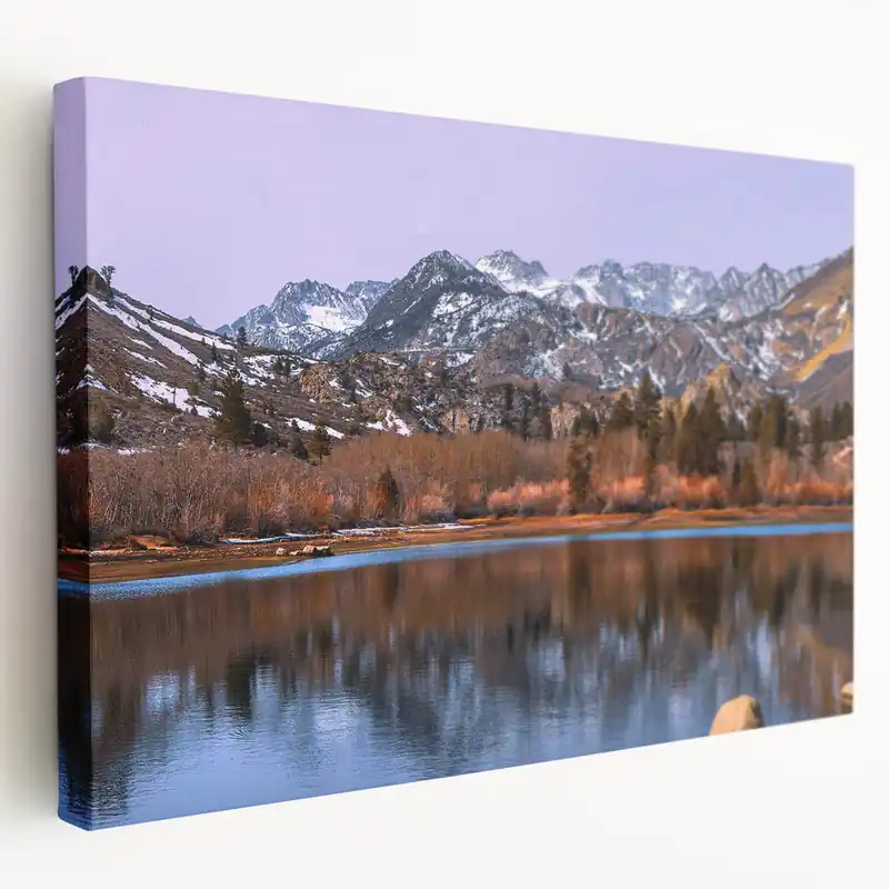 Sierra Nevada Landscape Prints - Calm Lake and Mountain Reflection Art Money Back Guarantee