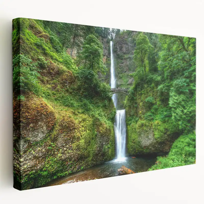 Breathtaking Multnomah Falls Canvas Wall Art - Oregon Scenic Decor Big Sale