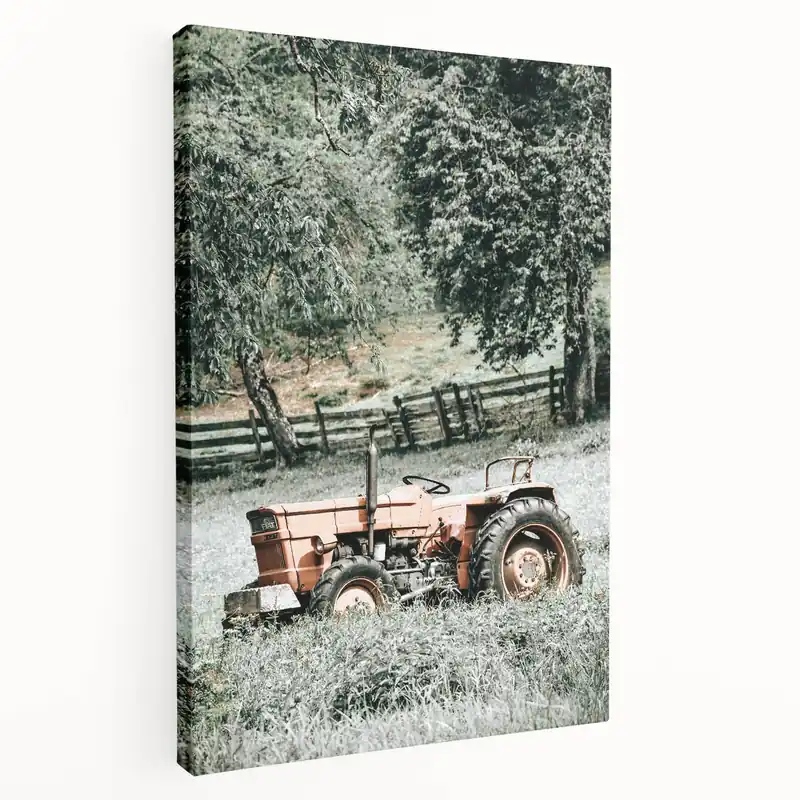 Vintage Farmhouse Tractor Wall Art - Rustic Country Style Decor Special Discount