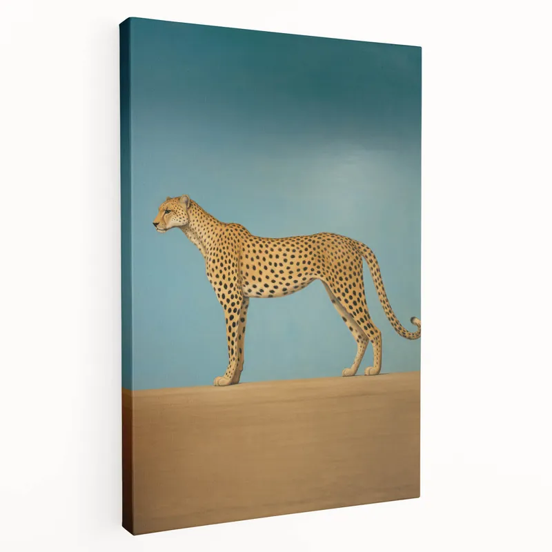 Time-Limited Electric Cheetah Art - Abstract Electric Canvas - Sky Blue Decor