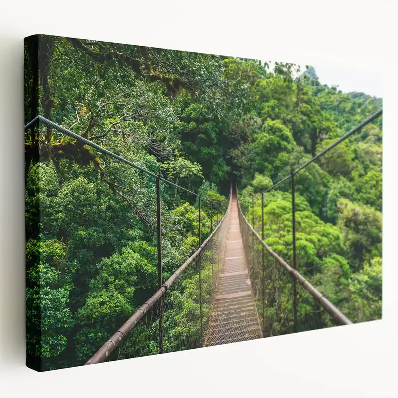 New Arrival Mystical Costa Rican Rainforest Bridge Canvas - Adventure Art