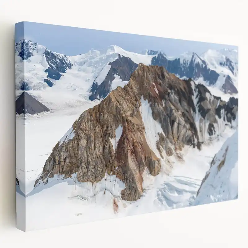 Alpine Grandeur - Yukon Glacier Peaks Canvas High Quality