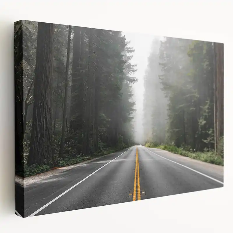Misty Forest Road Art – Serene Woodland Pathway Canvas for Calm Decor Must Have
