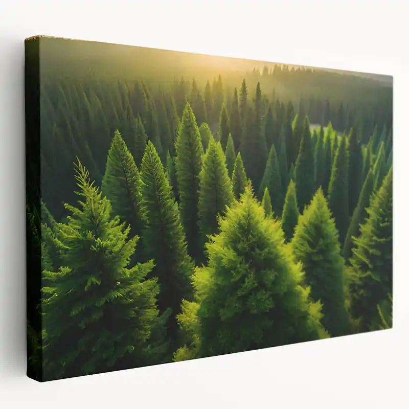 Don’t Miss Out Majestic Sunrise Over Pine Forest - Tree Canvas Prints & Nature Wall Art
