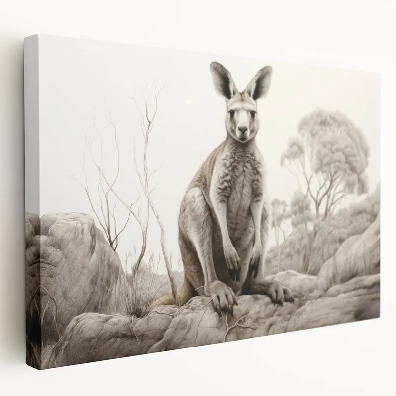 Majestic Kangaroo Wall Art - Australian Wildlife Nature Canvas Decor Mega Sale