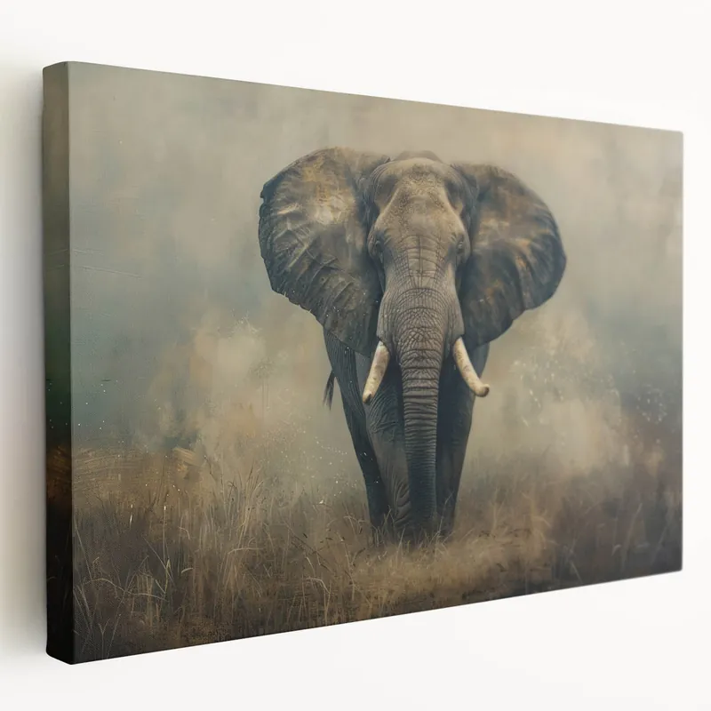 Majestic Elephant Wall Art - Safari Animal Canvas Print for Home Decor Deal