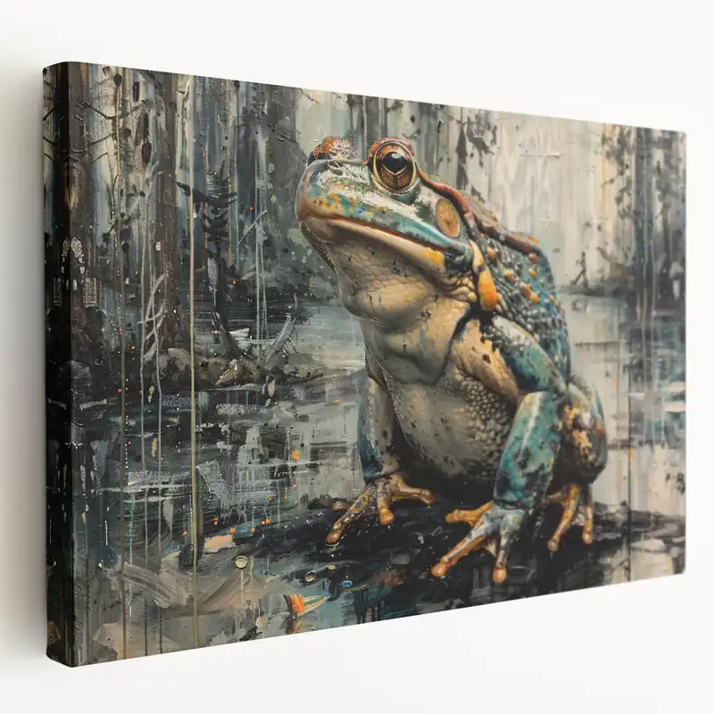 Reduced Price Rustic Frog Wall Art - Atmospheric Amphibian Canvas & Framed Prints