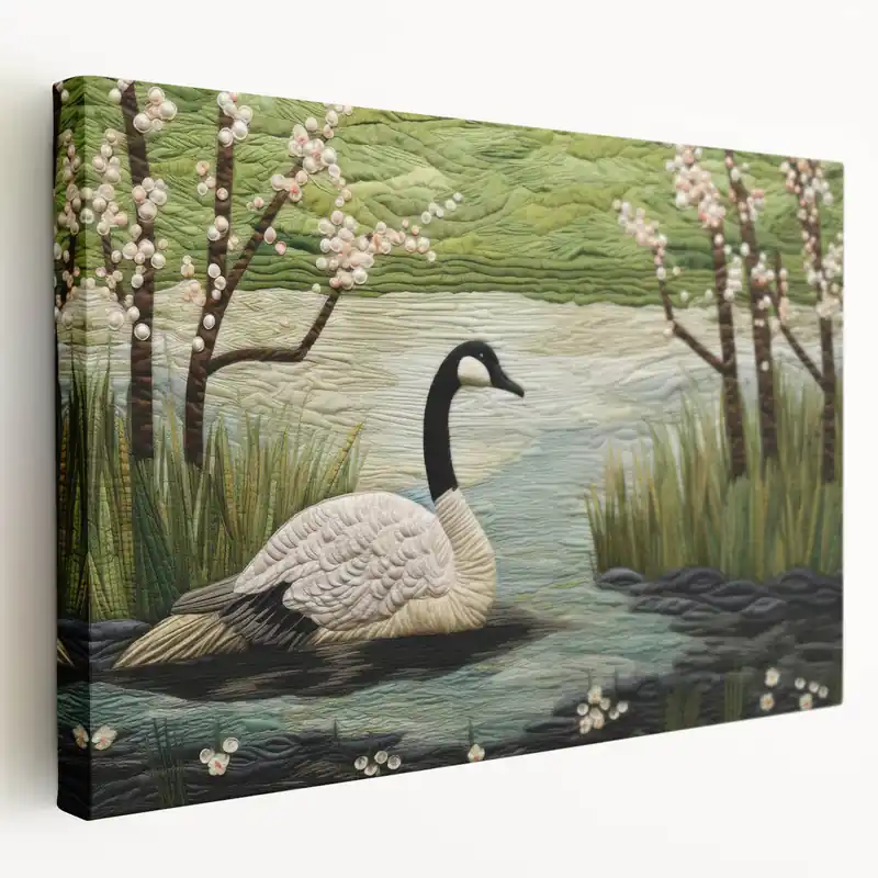 Quilted Goose Art Print - Unique Goose Wall Decor Popular