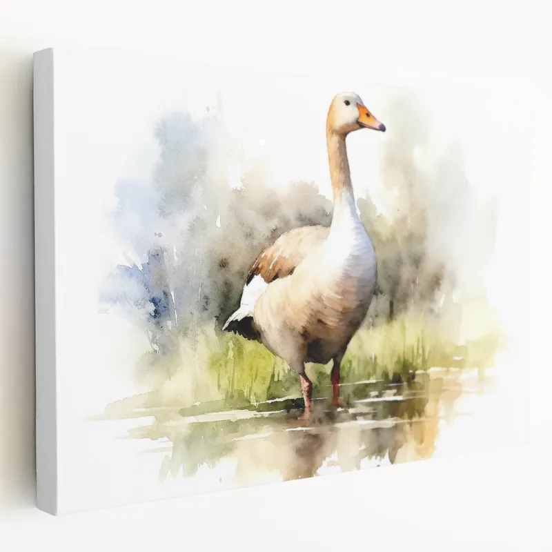 Watercolor Goose Art Print - Charming Goose Wall Decor Worldwide Shipping