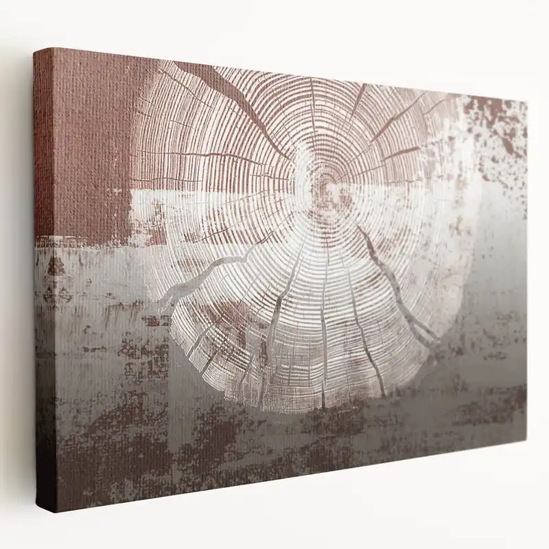Woodgrain Abstract Art - Modern Rustic Tree Rings Canvas Print Hot Picks