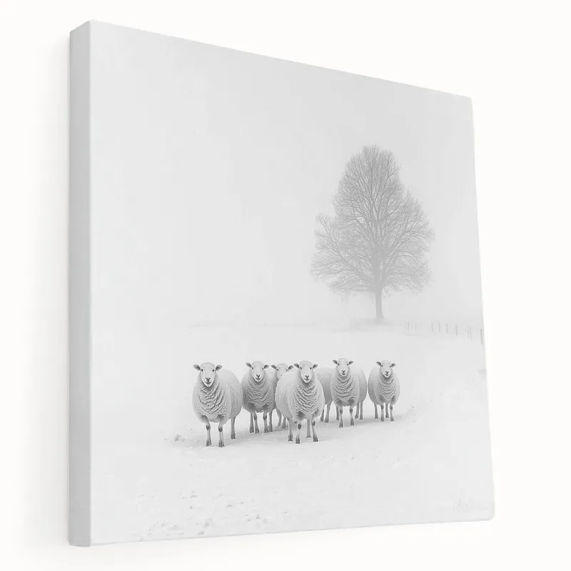 Winter Gathering - Minimalist Abstract Landscape Art One Day Deal