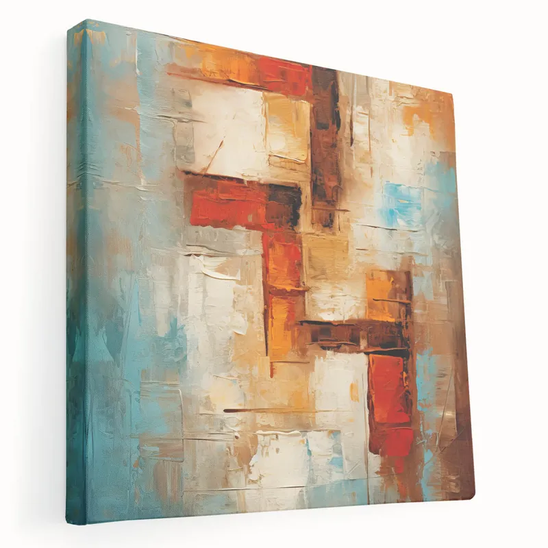 Bargain Warm Abstract Strokes and Lines Canvas - Colorful Modern Wall Art