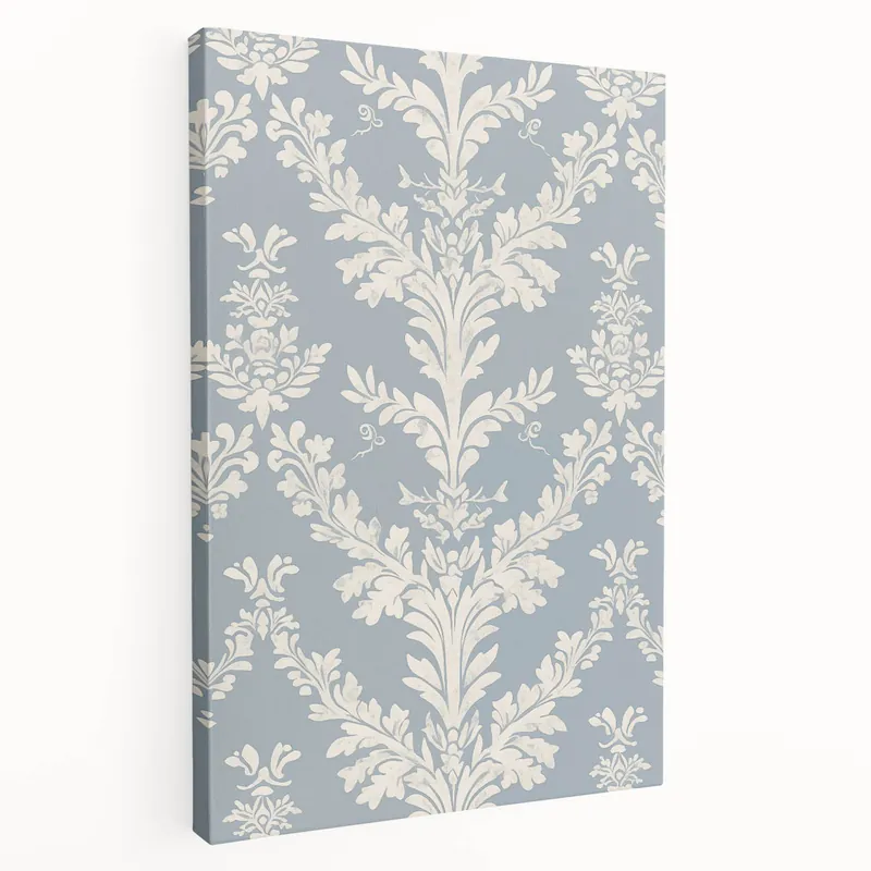 Vintage Charm - Elegant Damask Pattern Minimalist Wall Art Print Premium