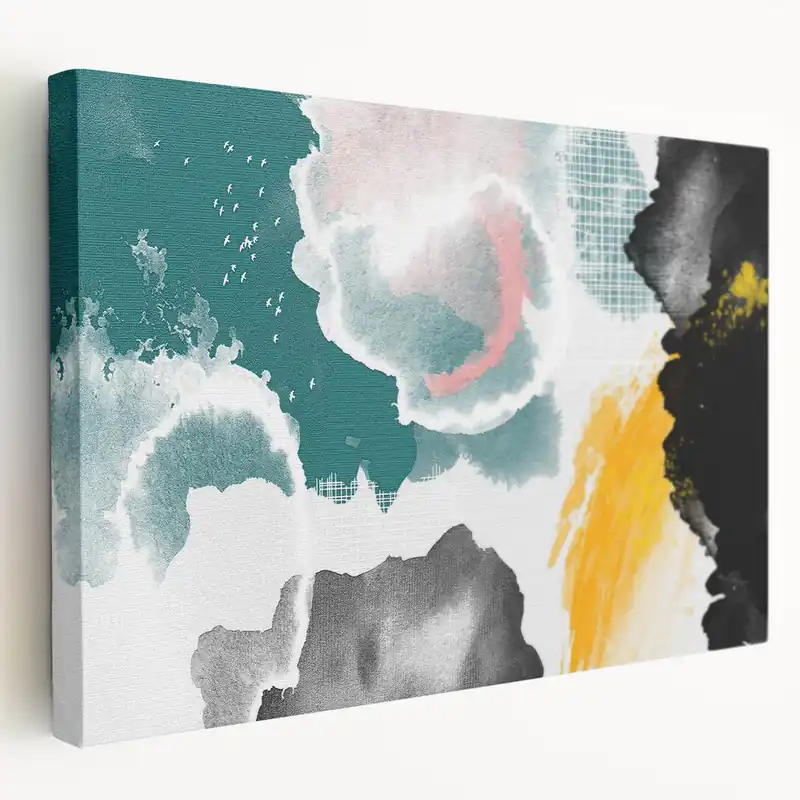 Low Price Vibrant Watercolor Abstract Art - Modern Multi-Color Canvas Print