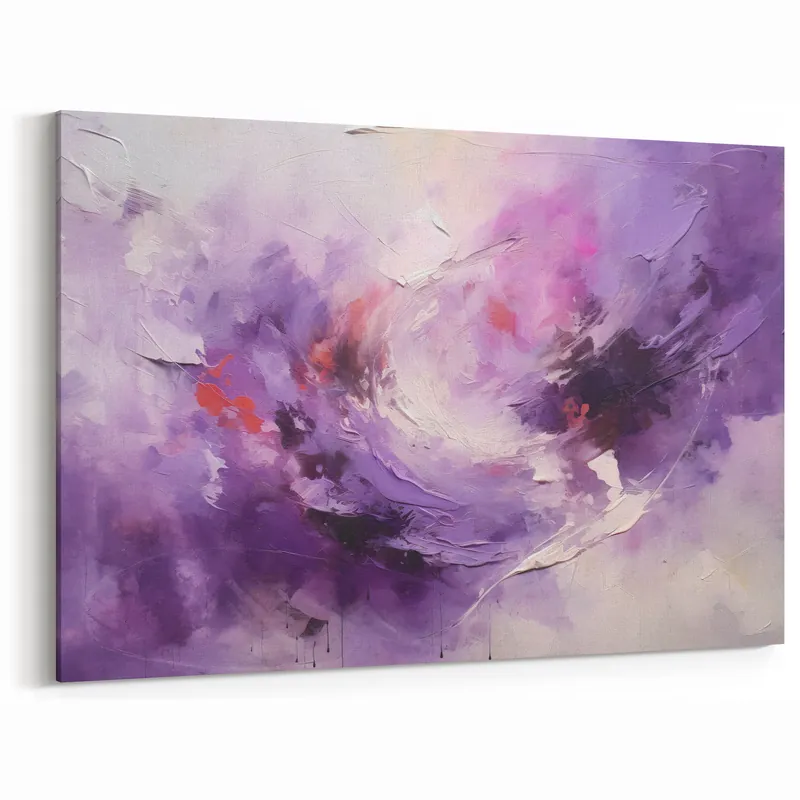 New Arrival Vibrant Purple Swirl Abstract Art - Dynamic Brush Strokes Canvas Print