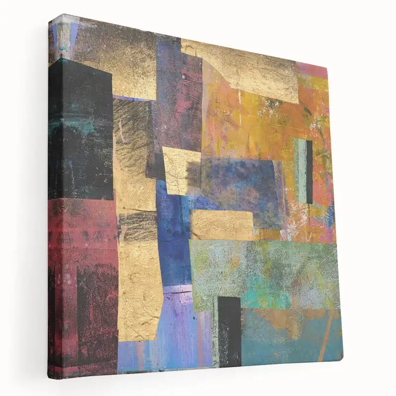 Viral Vibrant Moody Modern Wall Art - Abstract Multicolor & Gold Print
