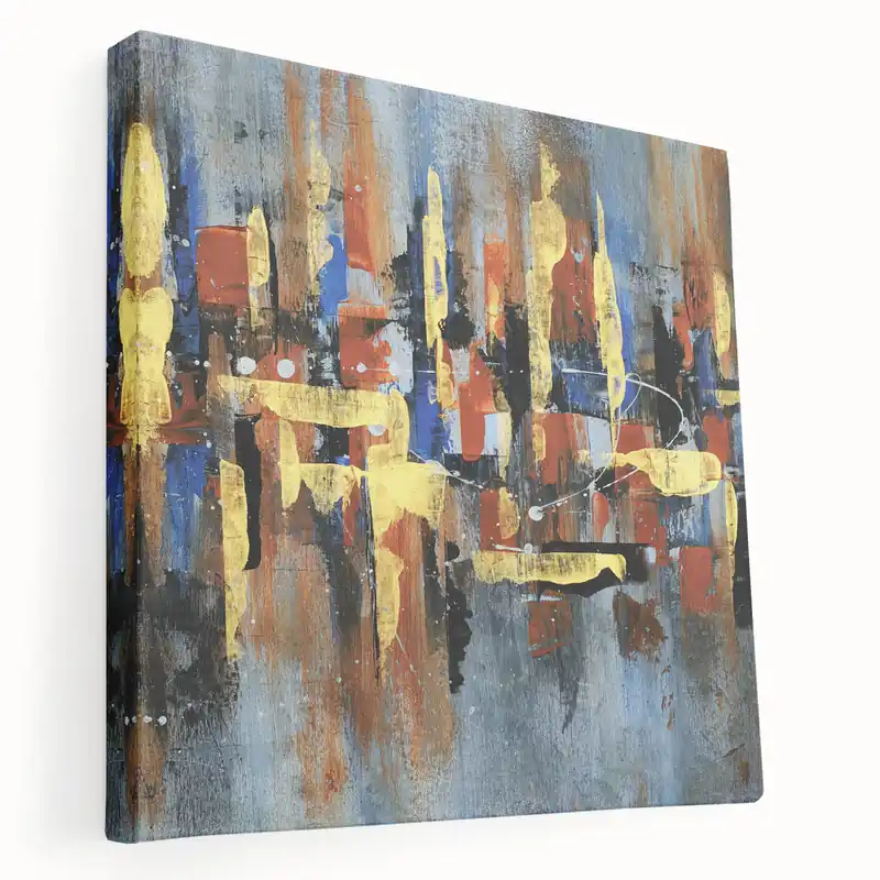 Money Back Guarantee Vibrant Abstract Strokes Art - Colorful Line Canvas for Modern Spaces