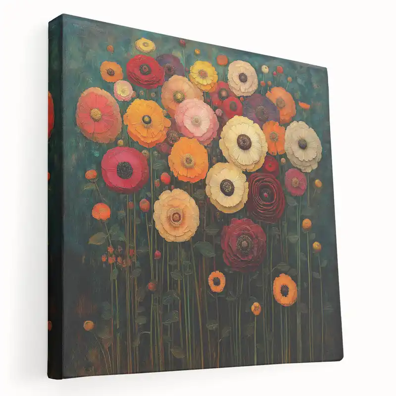Discount Vibrant Abstract Floral Wall Art – Bold Botanical Canvas Print