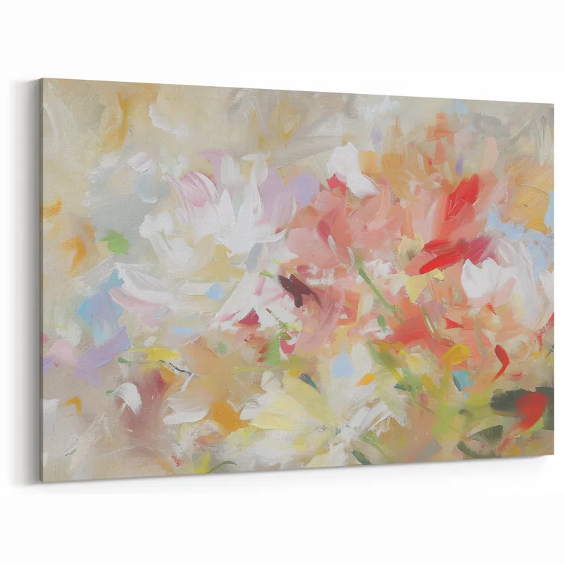 Vibrant Abstract Floral Canvas – Colorful Artistic Flower Design Price Drop