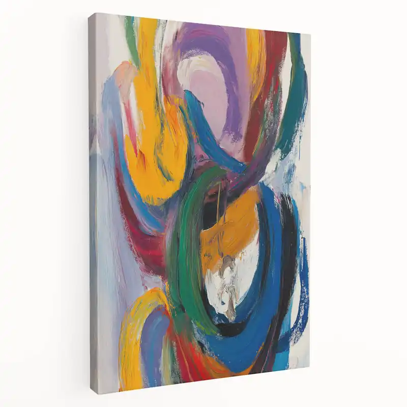 Fresh Stock Vibrant Abstract Expressionist Wall Art – Bold Colorful Canvas