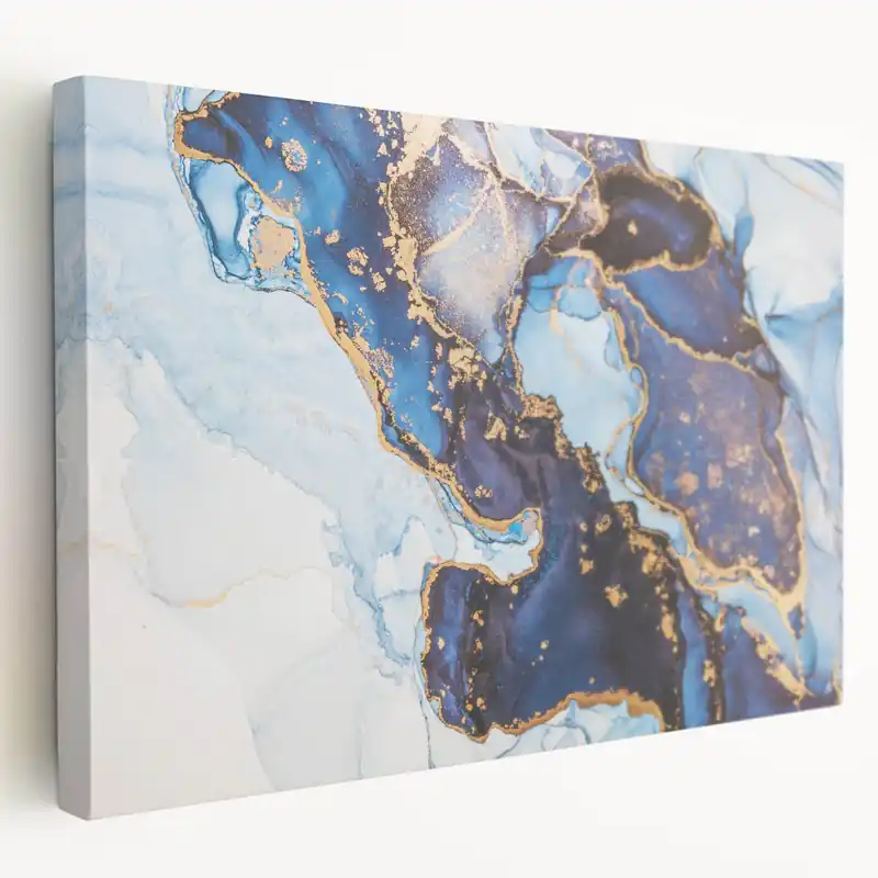 Mega Sale Upscale Abstract Art Collection – Royal Blue & Gold Canvas Print