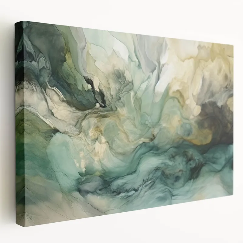 In Demand Tropical Paradise Abstract Strokes Art – Green, Turquoise, and Coral Print