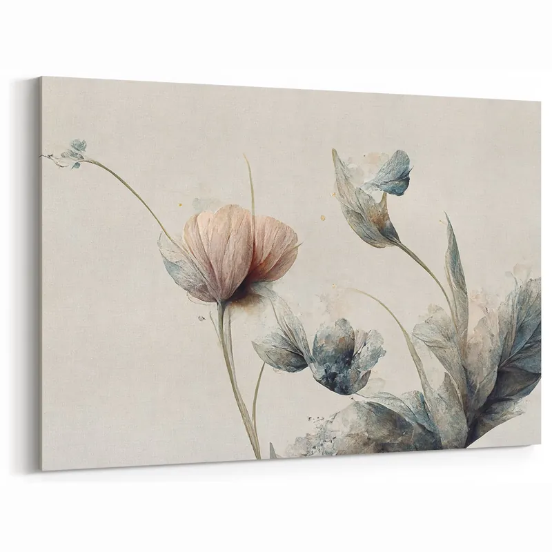 Tranquil Blooms Abstract Floral Canvas | Elegant Wall Art Free Delivery