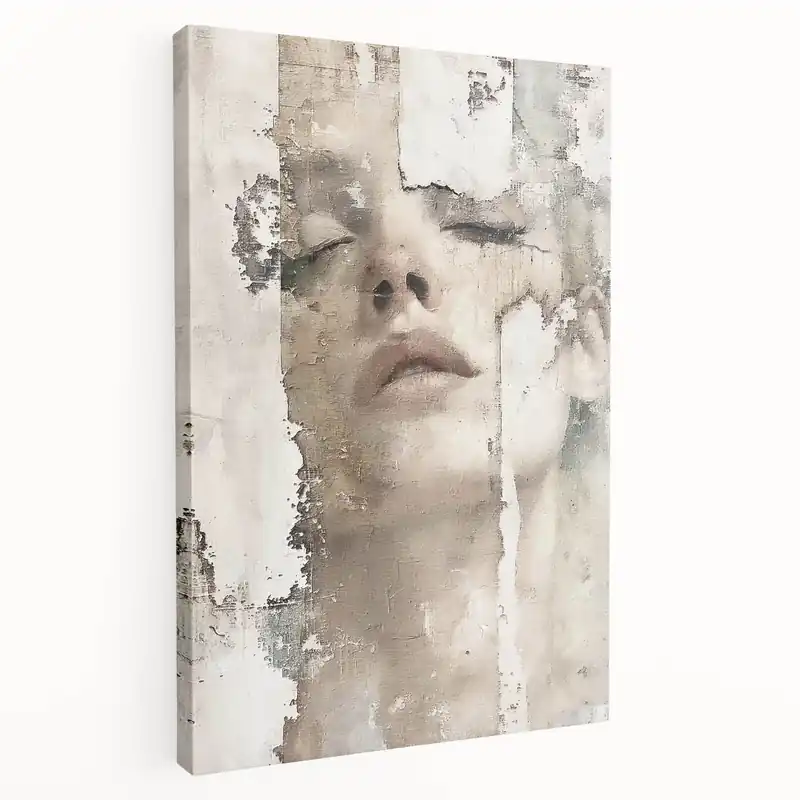 Final Sale Tranquil Abstract Figurative Canvas Art - Modern Textured Wall Decor