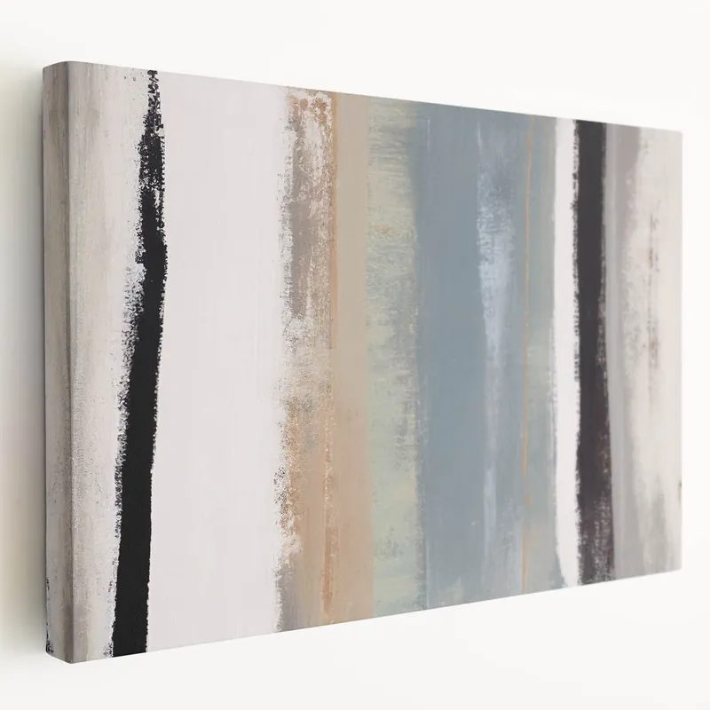 Textured Acrylic Wall Art – Gray Blue and Neutral Vertical Layers Hot Picks