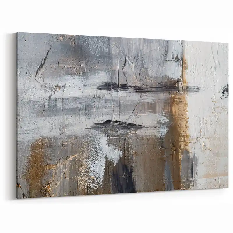 Bargain Textured Abstract Line Art | Earthy Tones and Layers Canvas