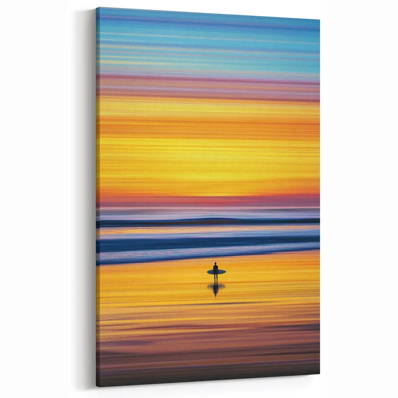 Surfer's Sunset - Vibrant Abstract Landscape Canvas Art Must Have