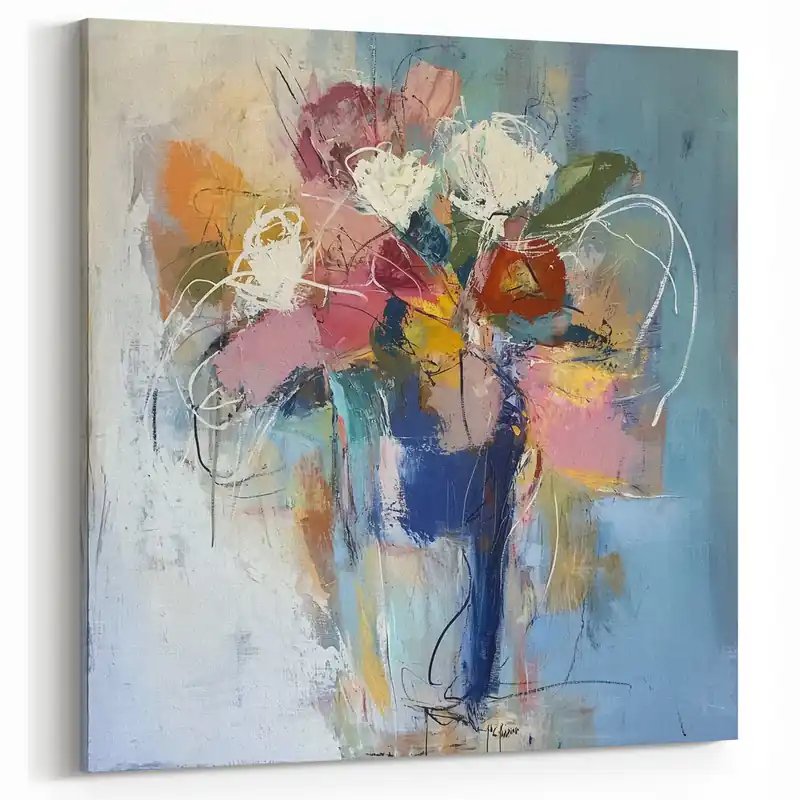 Save Now Spring Bloom - Abstract Floral Wall Art with Vibrant Pastels