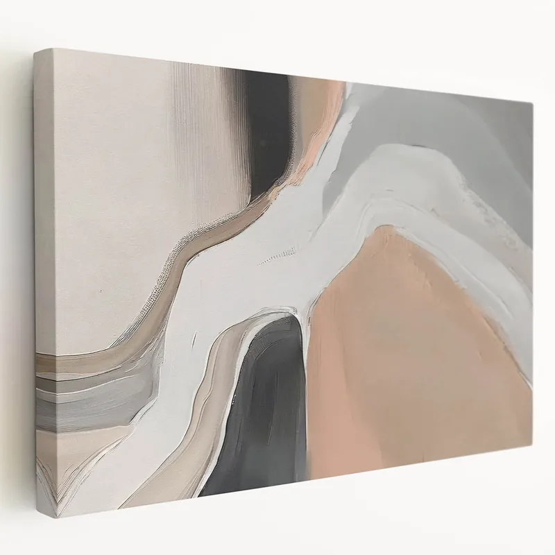 Modern Soft Neutrals Abstract Line Art - Modern Strokes Canvas Print